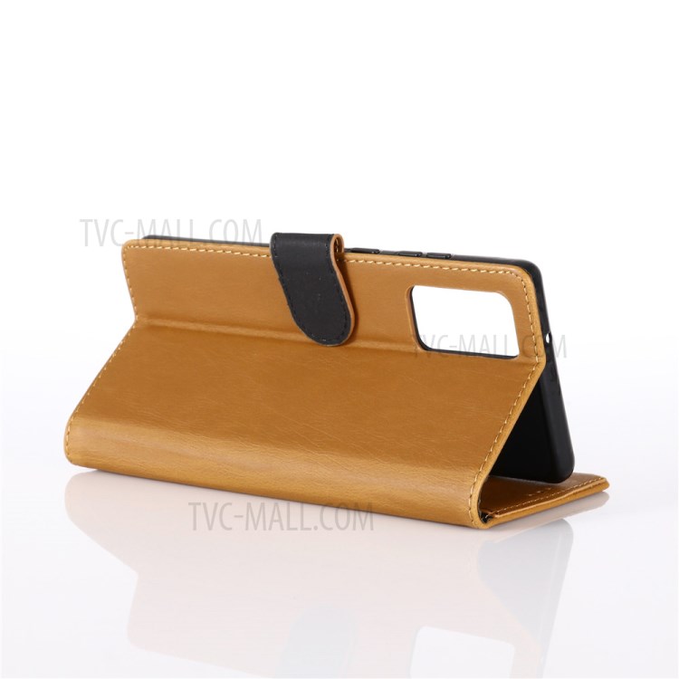 Crazy Horse Leather Wallet Stand Case for Samsung Galaxy Note20 Ultra/Note20 Ultra 5G - Brown-4