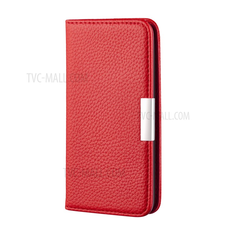 Litchi Couvercle Du Support En Cuir De La Peau Avec Le Cas De Fentes De Cartes Pour Samsung Galaxy S20 Ultra - Rouge-2