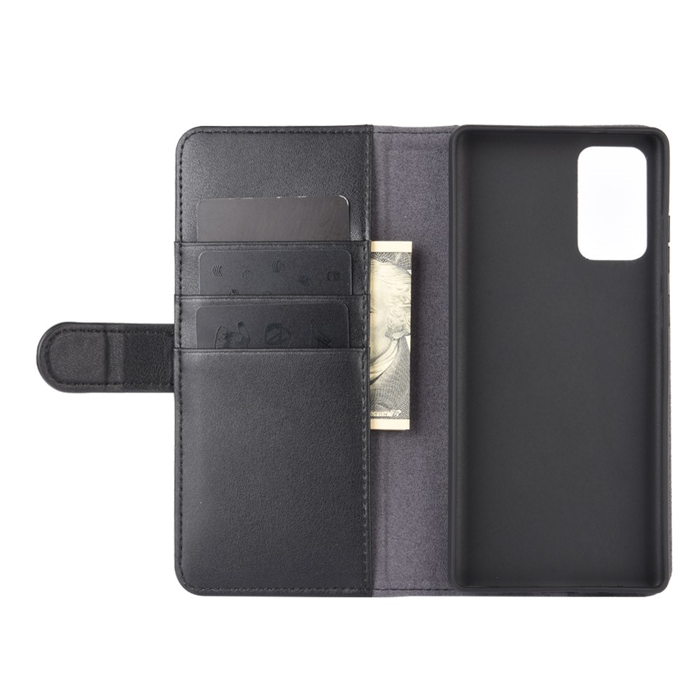 Split Lederhülle Mit Brieftasche Für Samsung Galaxy Note20/Note20 5G - Schwarz