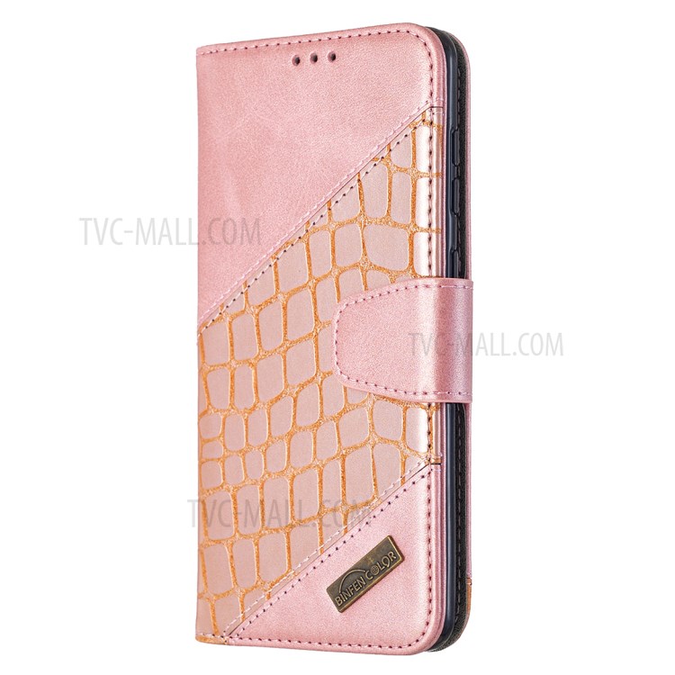 Caja De Cuero De Piel De Cocodrilo Color Surtidos Para A21s La Galaxia De Samsung - Oro Rosa-4