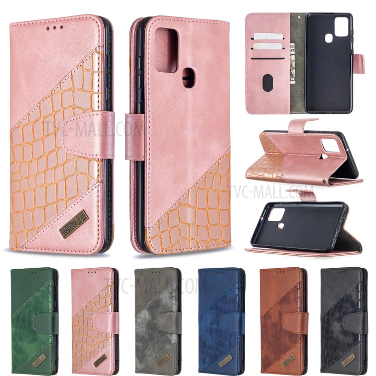 Caja De Cuero De Piel De Cocodrilo Color Surtidos Para A21s La Galaxia De Samsung - Oro Rosa-9