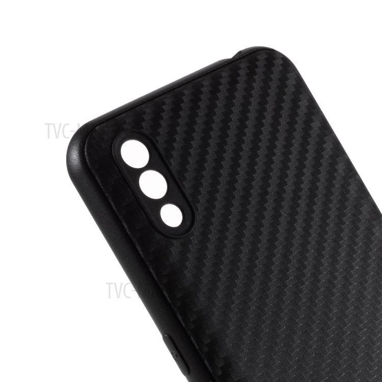 Carbon Fiber TPU Case Protective Shell for Samsung Galaxy M01 - Black-4