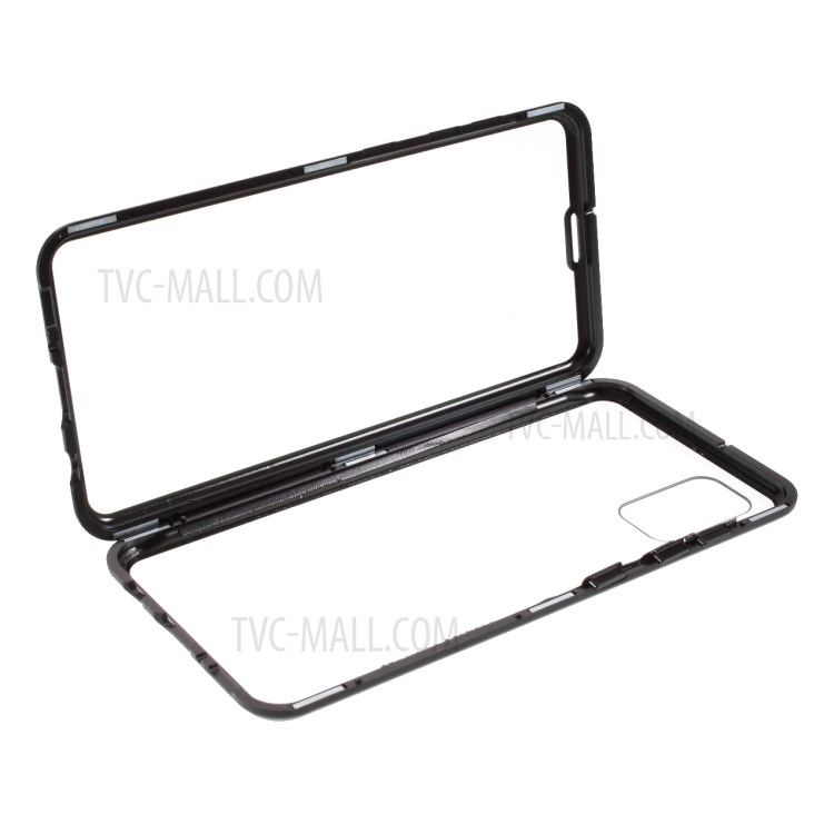 Magnetic Adsorption Tempered Glass + Metal Cover for Samsung Galaxy A41 (Global Version) - Black-1