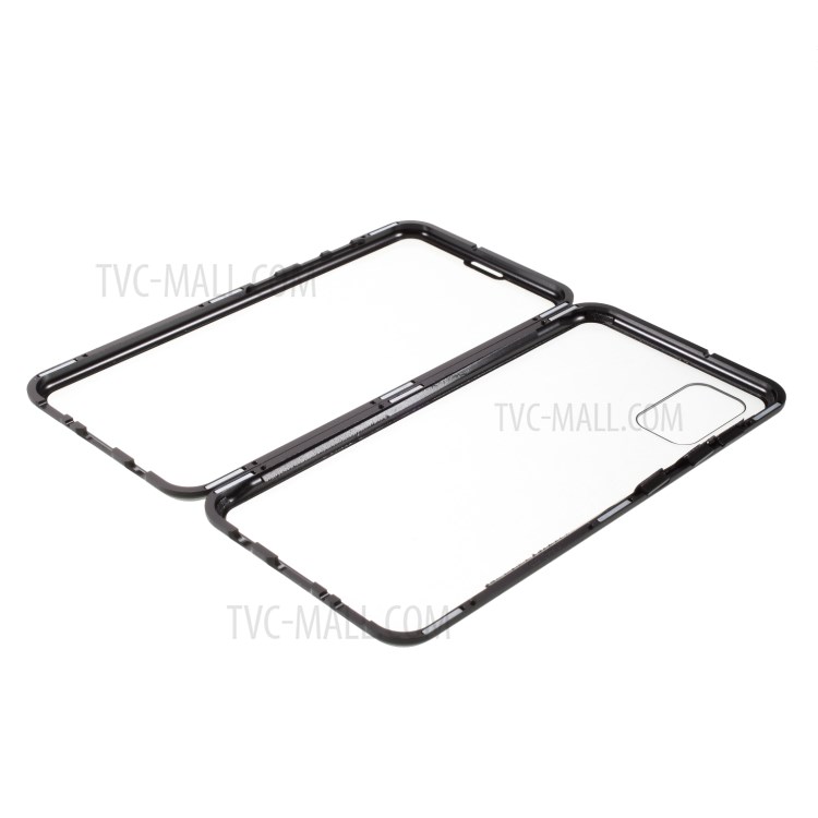 Magnetic Adsorption Temperiertes Glas + Metallabdeckung Für Samsung Galaxy A41 (Globale Version) - Schwarz