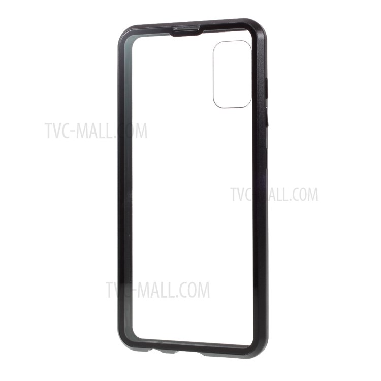 Magnetic Adsorption Temperiertes Glas + Metallabdeckung Für Samsung Galaxy A41 (Globale Version) - Schwarz