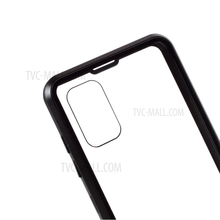 Magnetic Adsorption Temperiertes Glas + Metallabdeckung Für Samsung Galaxy A41 (Globale Version) - Schwarz