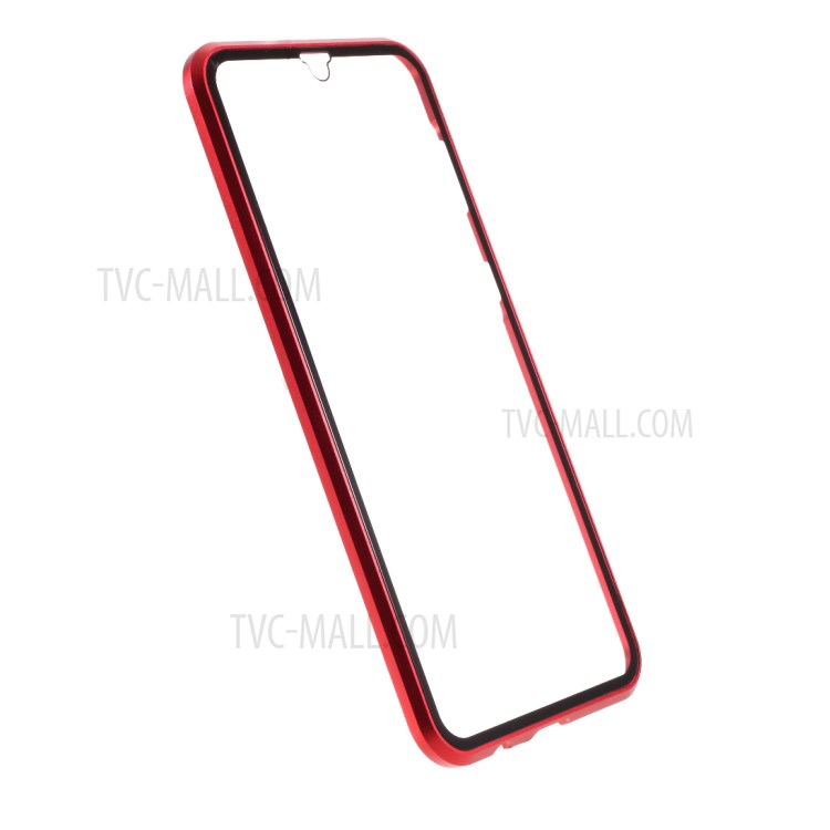Full Covering Magnetic Metal Frame + Tempered Glass Touch Screen Phone Shell for Samsung Galaxy M31 - Red-4