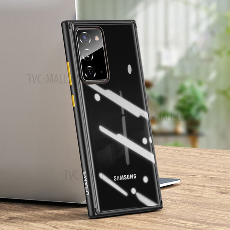 USAMS Crystal Clear PC + TPU Hybrid Phone Cover for Samsung Galaxy Note 20/Note 20 5G - Black-1