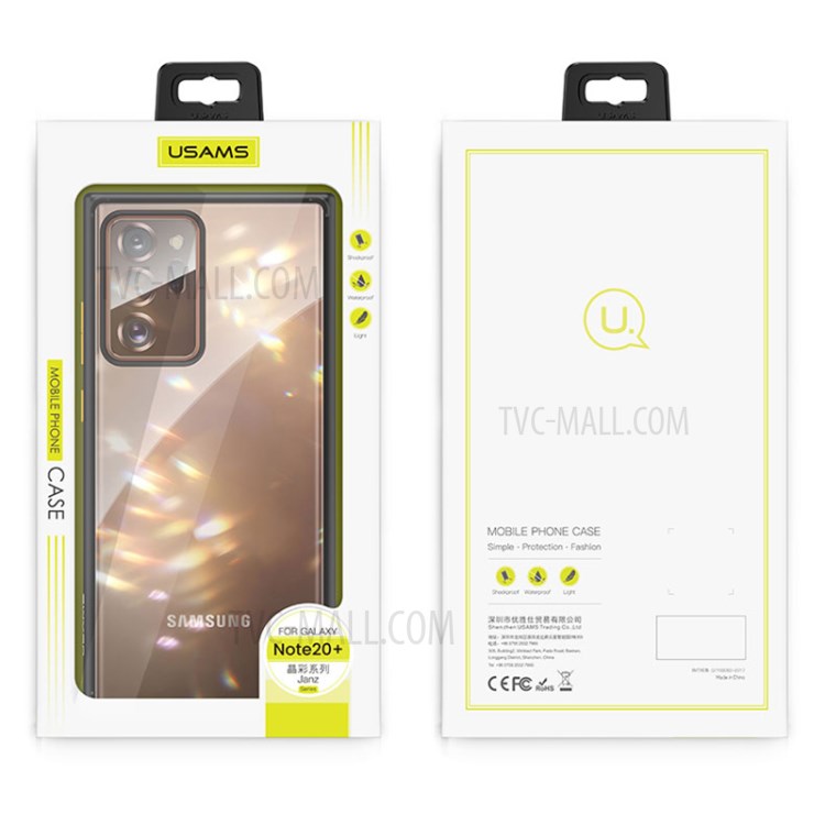 USAMS Crystal Clear PC + TPU Hybrid Phone Cover for Samsung Galaxy Note 20/Note 20 5G - Black-2