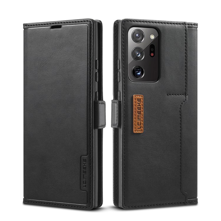 LC.IMEEKE Retro Style LC-001 Series Leather Card Holder Case for Samsung Galaxy Note20 Ultra/Note20 Ultra 5G - Black-1