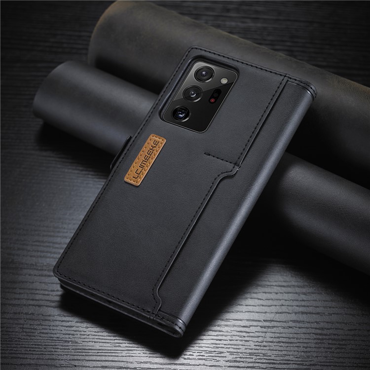 LC.IMEEKE Retro Style LC-001 Series Leather Card Holder Case for Samsung Galaxy Note20 Ultra/Note20 Ultra 5G - Black-9