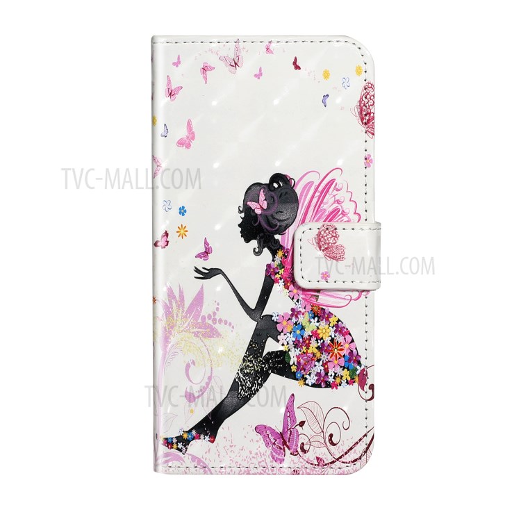 Pattern Printing Light Spot Decor Leather Case Stand Wallet Phone Cover for Samsung Galaxy S20 - Beauty-1