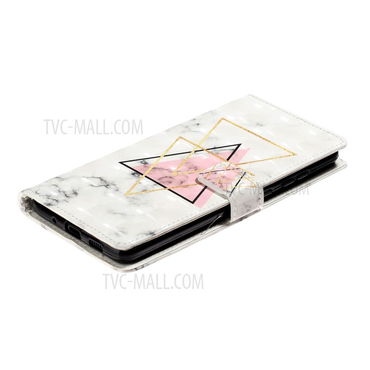 Pattern Printing Light Spot Decor Leather Case Stand Wallet Phone Cover for Samsung Galaxy S20 - Triangle-4