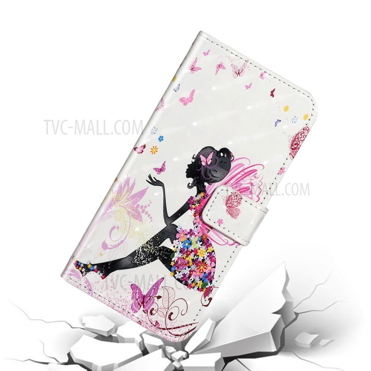 Pattern Printing Light Spot Decor Leather Case Stand Wallet Phone Cover for Samsung Galaxy S20 Ultra - Beauty-5