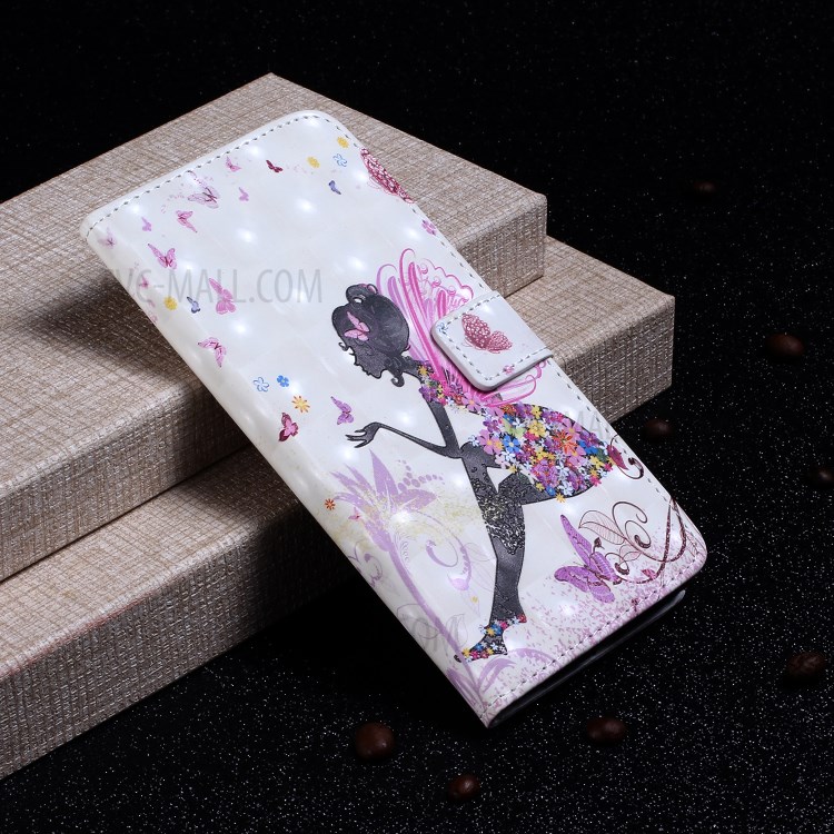 Pattern Printing Light Spot Decor Leather Case Stand Wallet Phone Cover for Samsung Galaxy S20 Ultra - Beauty-6