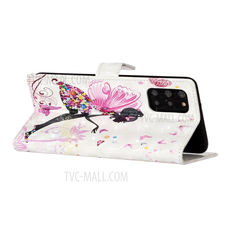 Pattern Printing Light Spot Decor Leather Case Stand Wallet Phone Cover for Samsung Galaxy S20 Plus - Beauty-3