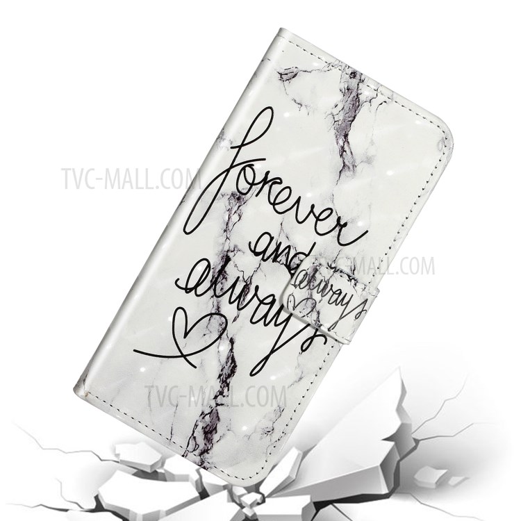 Pattern Printing Light Spot Decor Leather Case Stand Wallet Phone Cover for Samsung Galaxy S20 Plus - Forever and Always-5