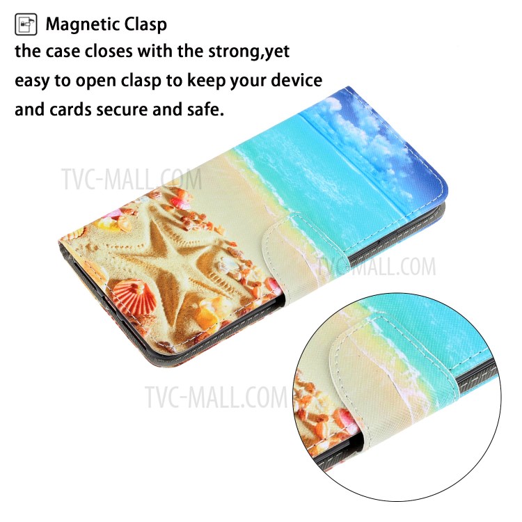 Pattern Printing Flip Leather Wallet Protective Case for Samsung Galaxy Note20 Ultra/Note20 Ultra 5G - Beach-4
