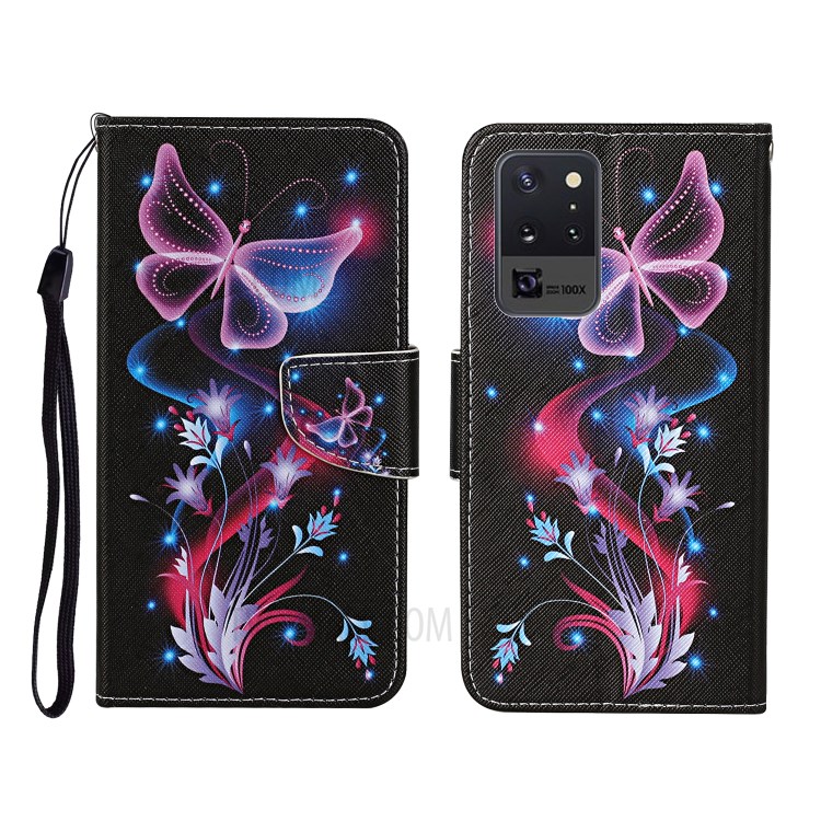 Pattern Printing Wallet Stand Leather Case for Samsung Galaxy Note20 Ultra/Note20 Ultra 5G - Luminous Butterfly-1