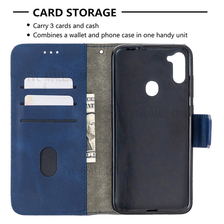 Crocodile Skin Assorted Color Style Leather Wallet Sttand Case for Samsung Galaxy M11 / A11 - Blue-3