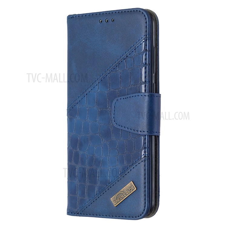 Crocodile Skin Assorted Color Style Leather Wallet Sttand Case for Samsung Galaxy M11 / A11 - Blue-4