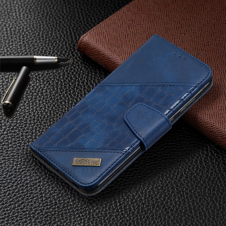 Crocodile Skin Assorted Color Style Leather Wallet Sttand Case for Samsung Galaxy M11 / A11 - Blue-7