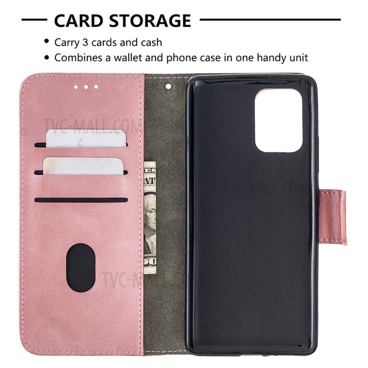 Crocodile Skin Assorted Color Style Leather Wallet Case for Samsung Galaxy A91 / S10 Lite - Rose Gold-3