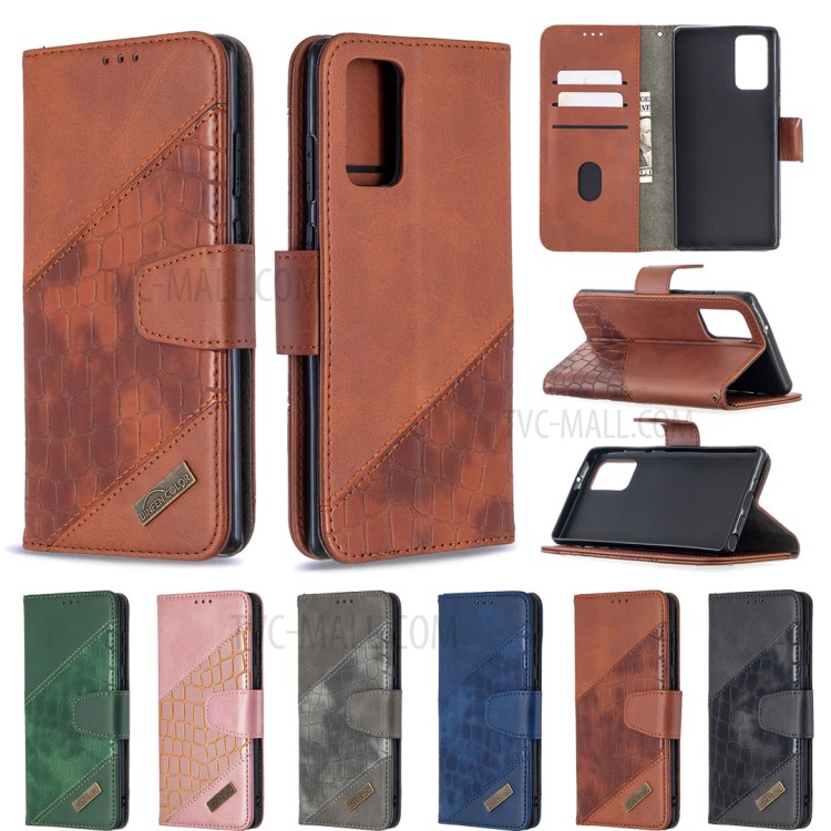 Crocodile Texture Assorted Color Leather Wallet Case for Samsung Galaxy Note 20 5G / Note 20 - Brown-9