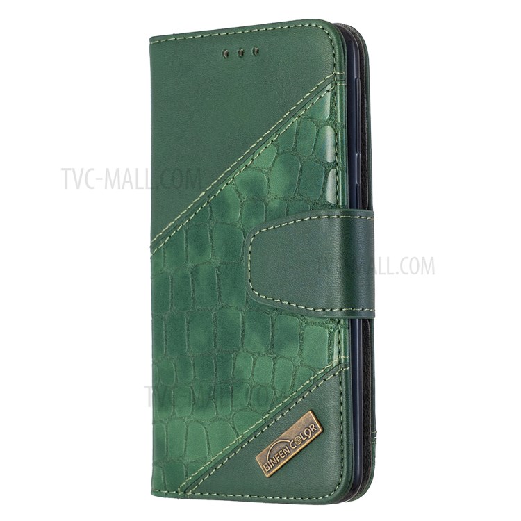 Assorted Color Crocodile Skin Leather Wallet Case for Samsung Galaxy A40 - Green-4