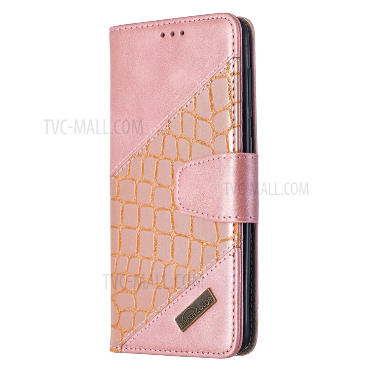 Assorted Color Crocodile Skin Leather Wallet Case for Samsung Galaxy A20 / A30 - Rose Gold-4