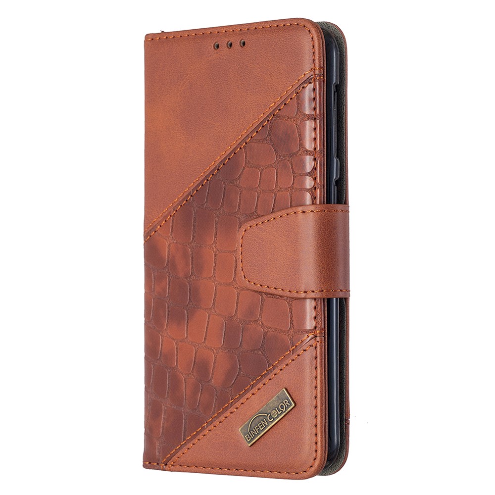 Assorted Color Crocodile Skin Leather Wallet Case for Samsung Galaxy A10 / M10 - Brown-4