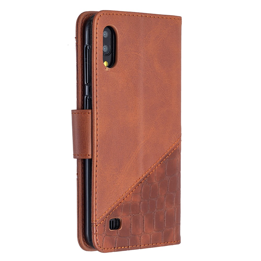 Assorted Color Crocodile Skin Leather Wallet Case for Samsung Galaxy A10 / M10 - Brown-5