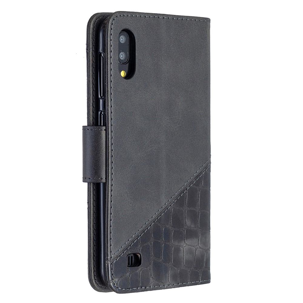 Assorted Color Crocodile Skin Leather Wallet Case for Samsung Galaxy A10 / M10 - Black-5