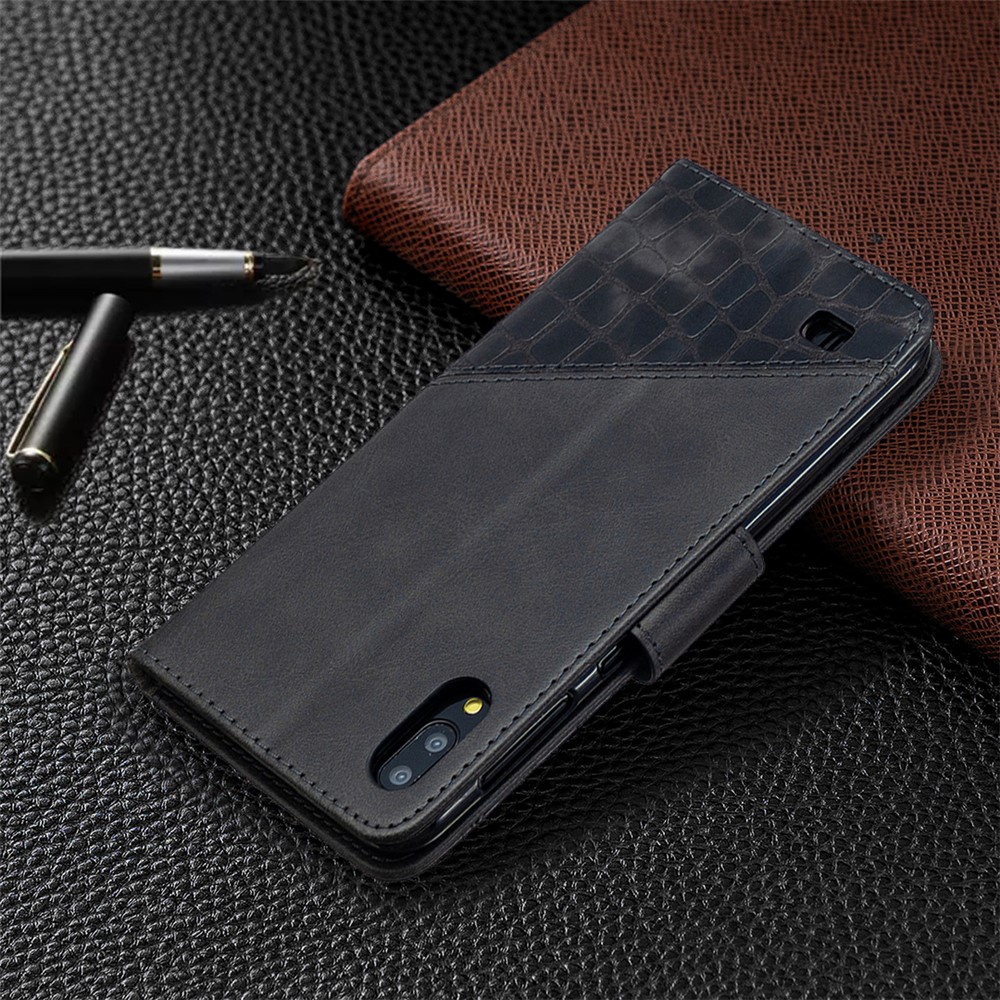 Assorted Color Crocodile Skin Leather Wallet Case for Samsung Galaxy A10 / M10 - Black-8