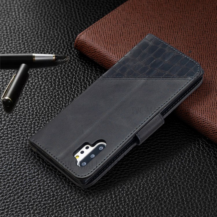 Assorted Color Crocodile Skin Leather Wallet Case for Samsung Galaxy Note 10 Plus / Note 10 Plus 5G - Black-8