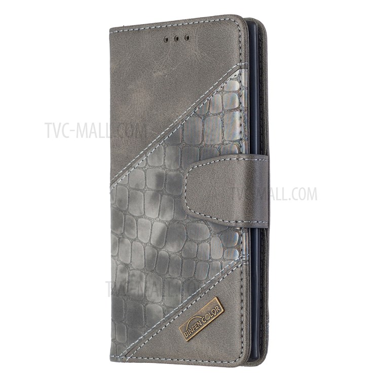 Crocodile Skin Assorted Color Leather Wallet Case for Samsung Galaxy Note 10 5G / Note 10 - Grey-4