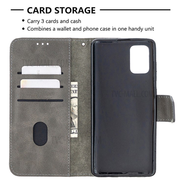 Assorted Color Crocodile Skin Leather Wallet Case for Samsung Galaxy A71 SM-A715 - Grey-3