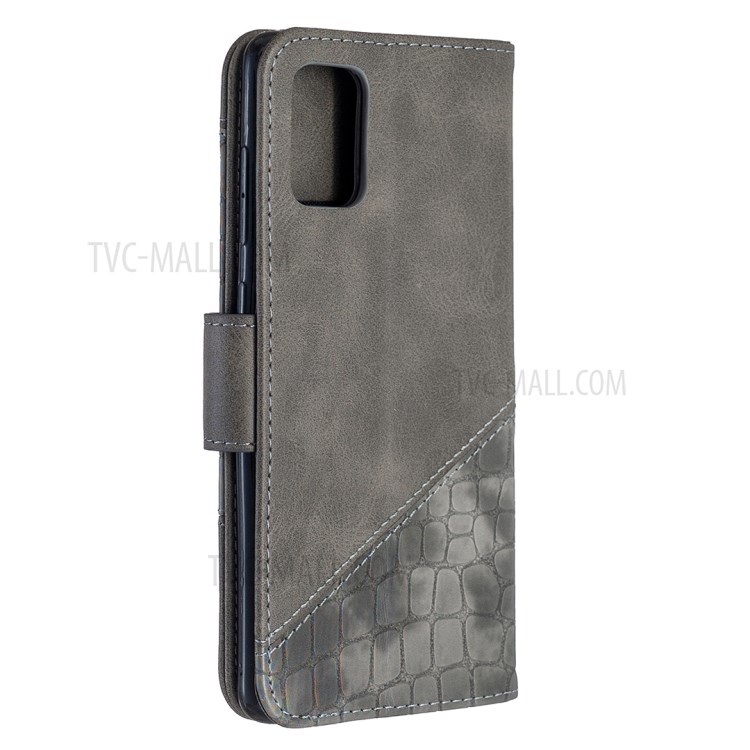 Assorted Color Crocodile Skin Leather Wallet Case for Samsung Galaxy A71 SM-A715 - Grey-5