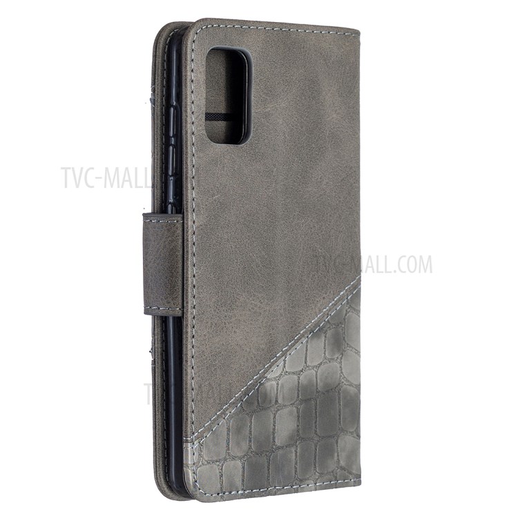 Crocodile Skin Assorted Color Style Leather Wallet Case for Samsung Galaxy A41 (Global Version) - Grey-5