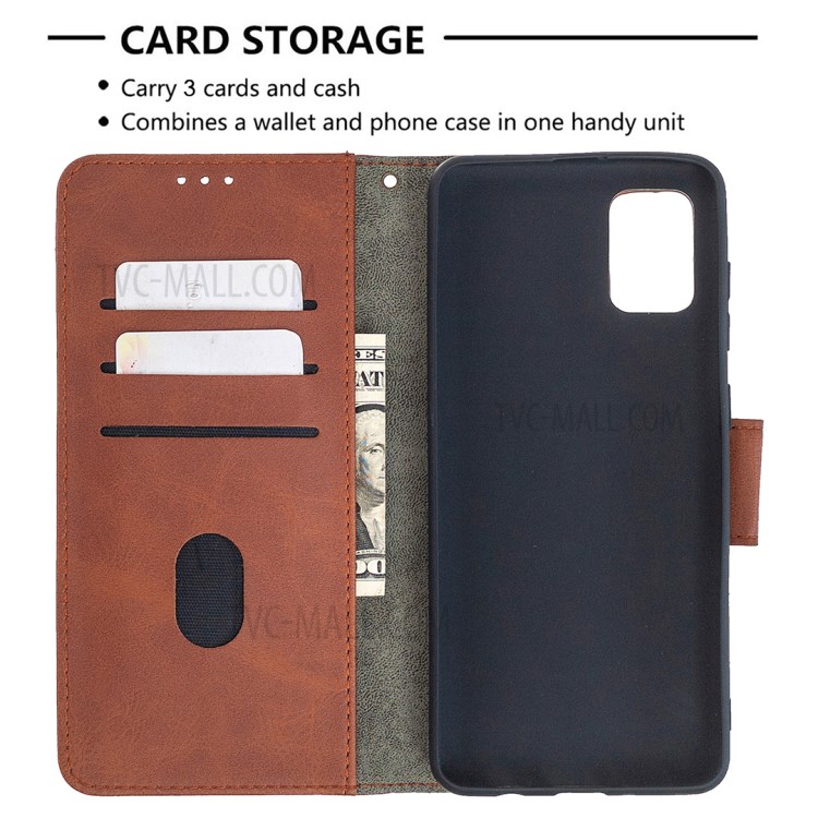 Crocodile Skin Assorted Color Style Leather Wallet Case for Samsung Galaxy A31 - Brown-3