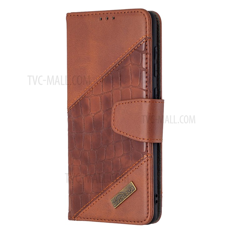 Crocodile Skin Assorted Color Style Leather Wallet Case for Samsung Galaxy A31 - Brown-4