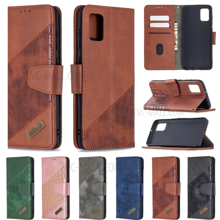 Crocodile Skin Assorted Color Style Leather Wallet Case for Samsung Galaxy A31 - Brown-9