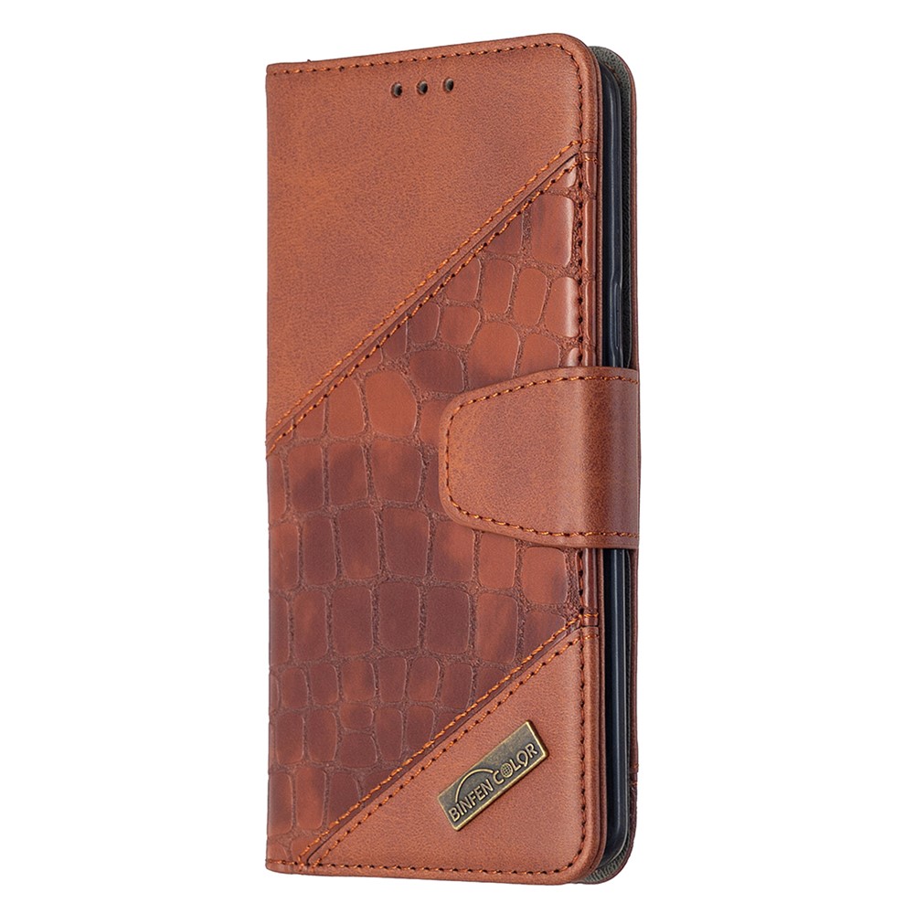 Crocodile Skin Assorted Color Style Leather Wallet Case for Samsung Galaxy S9 - Brown-4