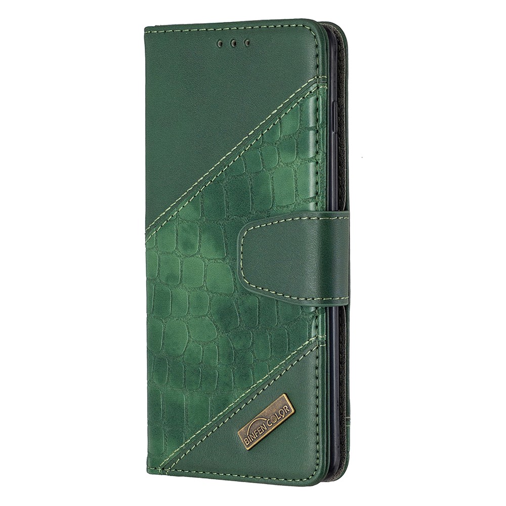 Crocodile Skin Sortierter Farbstil Leder Brieftasche Für Samsung Galaxy S10 Plus - Grün-4