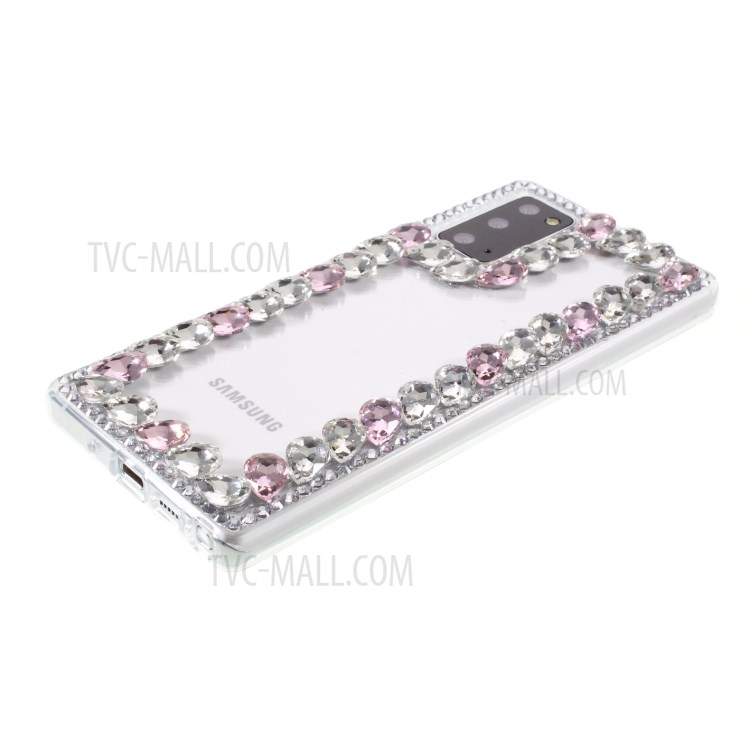Crystal Rhinestone Decoration TPU Cover for Samsung Galaxy Note 20/Note 20 5G - Pink-5