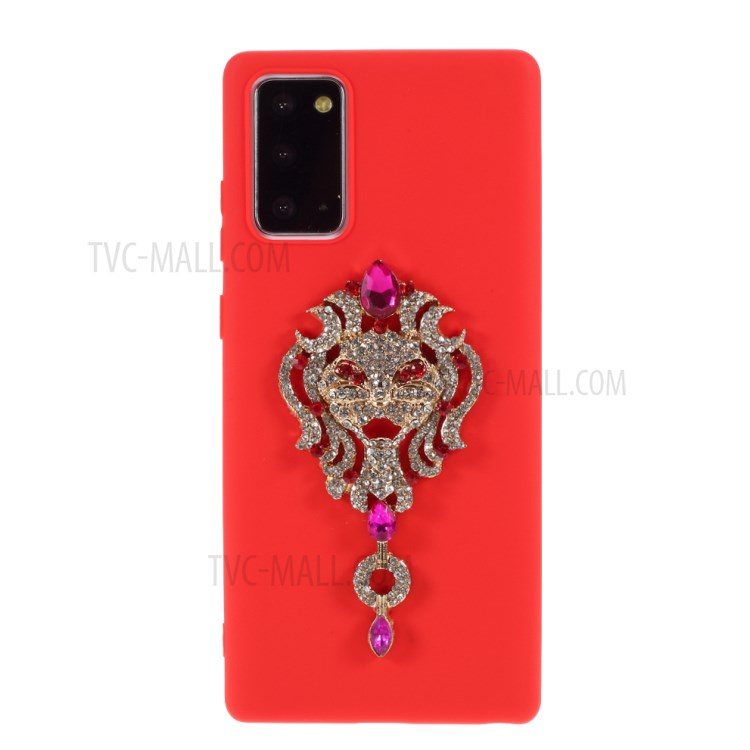 Rhinestone Decoration TPU Case for Samsung Galaxy Note20/Note20 5G - Red-1