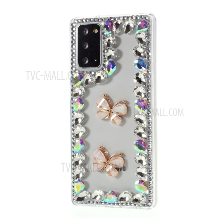 Two Butterflies Rhinestone Decoration TPU Case for Samsung Galaxy Note20/Note20 5G-2