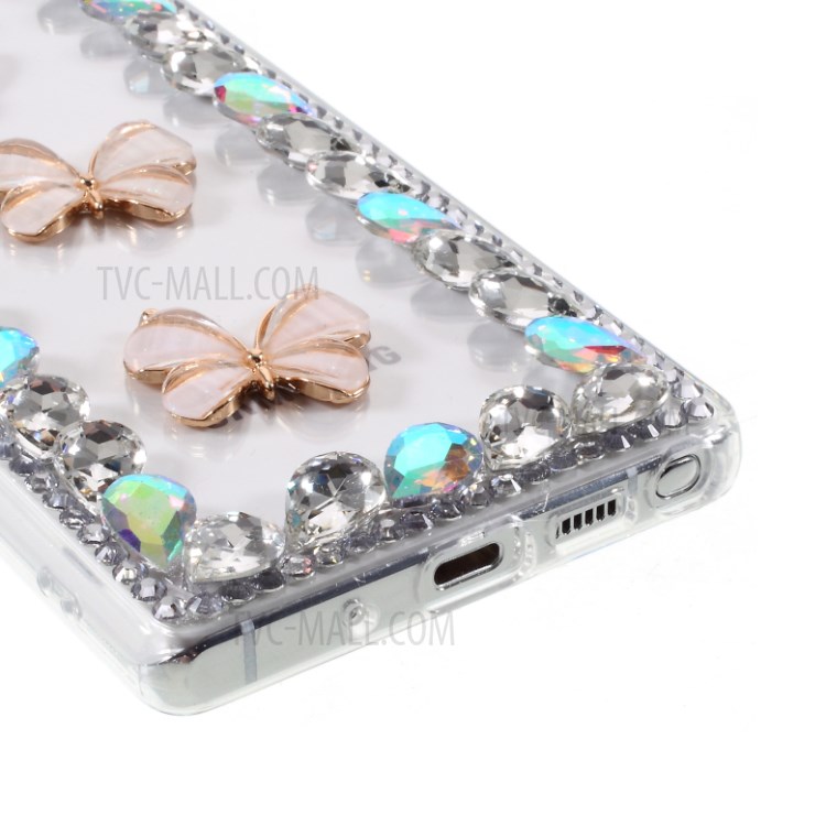 Two Butterflies Rhinestone Decoration TPU Case for Samsung Galaxy Note20/Note20 5G-5