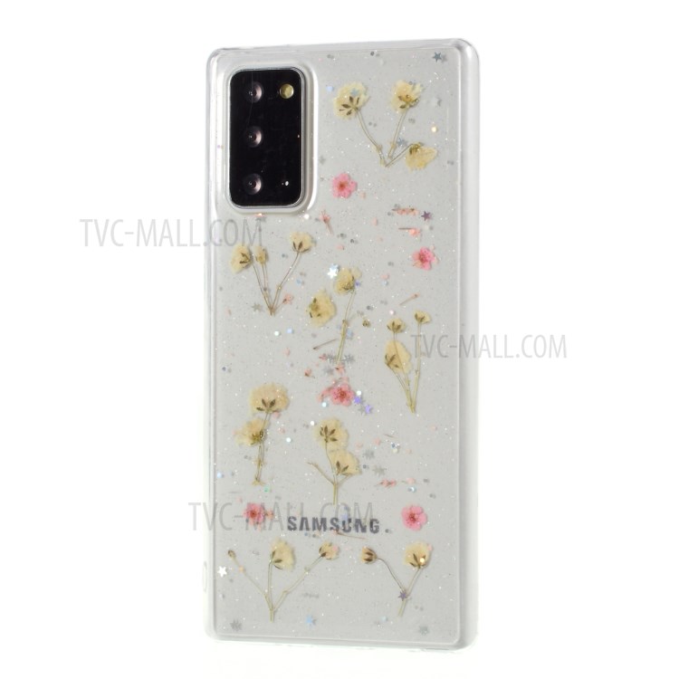 Flower Pattern Epoxy TPU Case for Samsung Galaxy Note20/Note20 5G - Pink-2