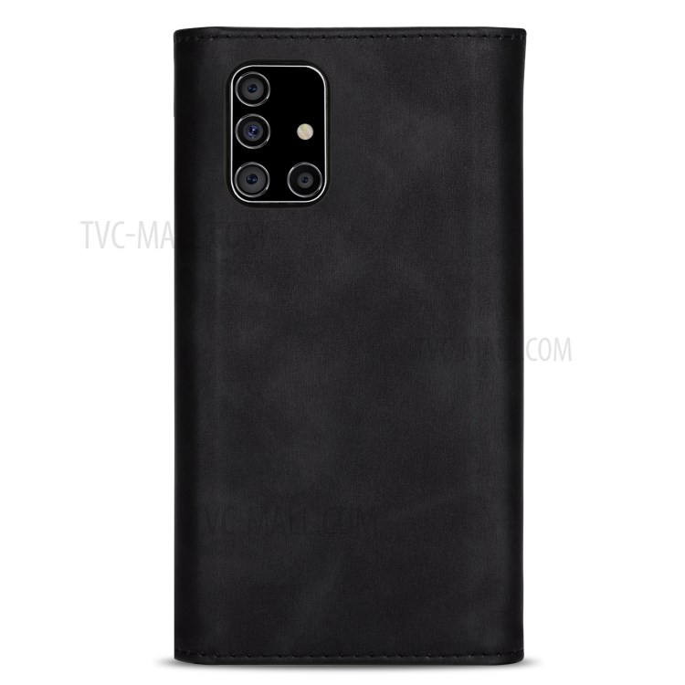 Leather Wallet Phone Case Cover with Zipper Strap for Samsung Galaxy A71 SM-A715 - Black-4